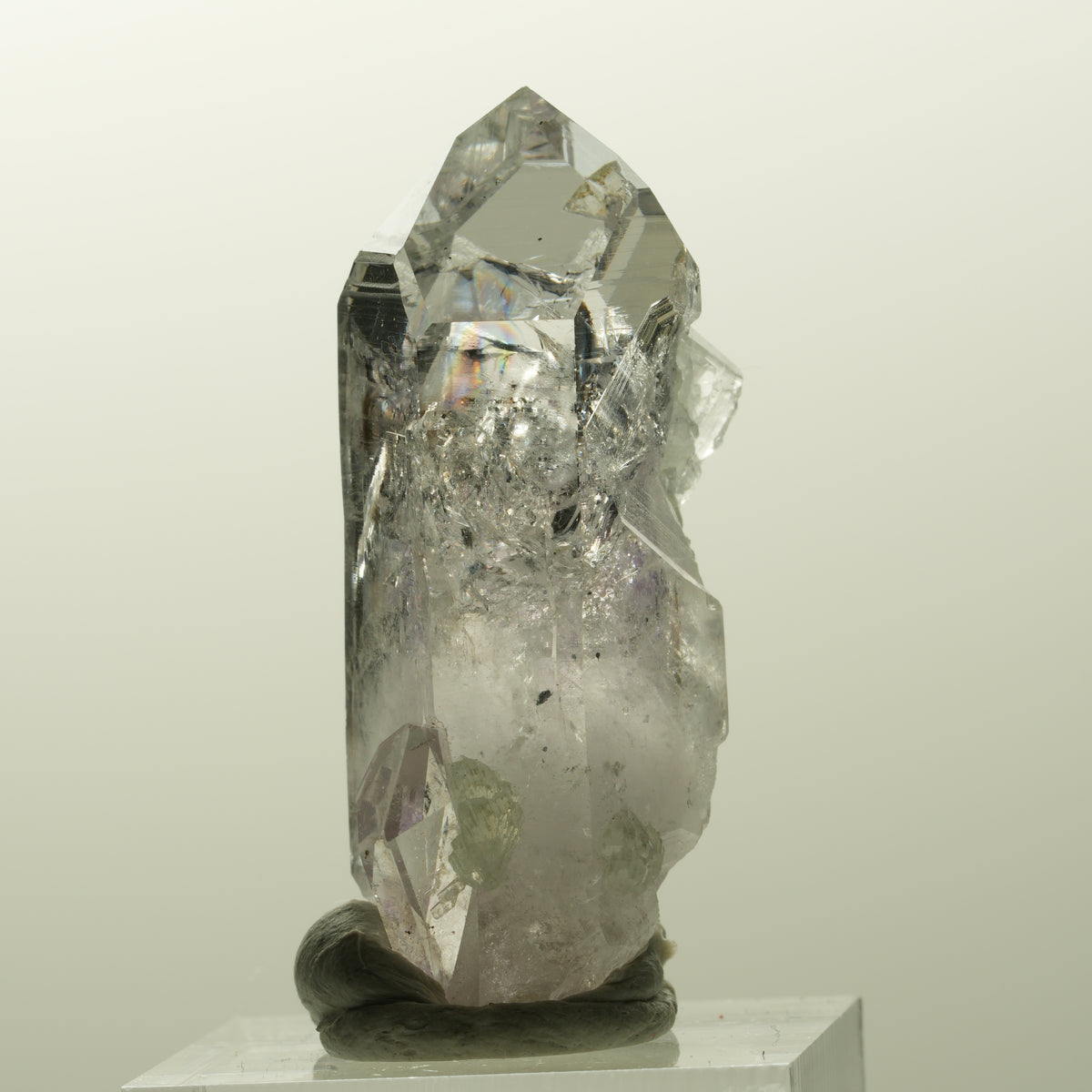 Skelett Phantom Amethyst mit Prehnit, Hämatit Streep Mine, Goboboseb, Namibia 44*24*16mm #14852