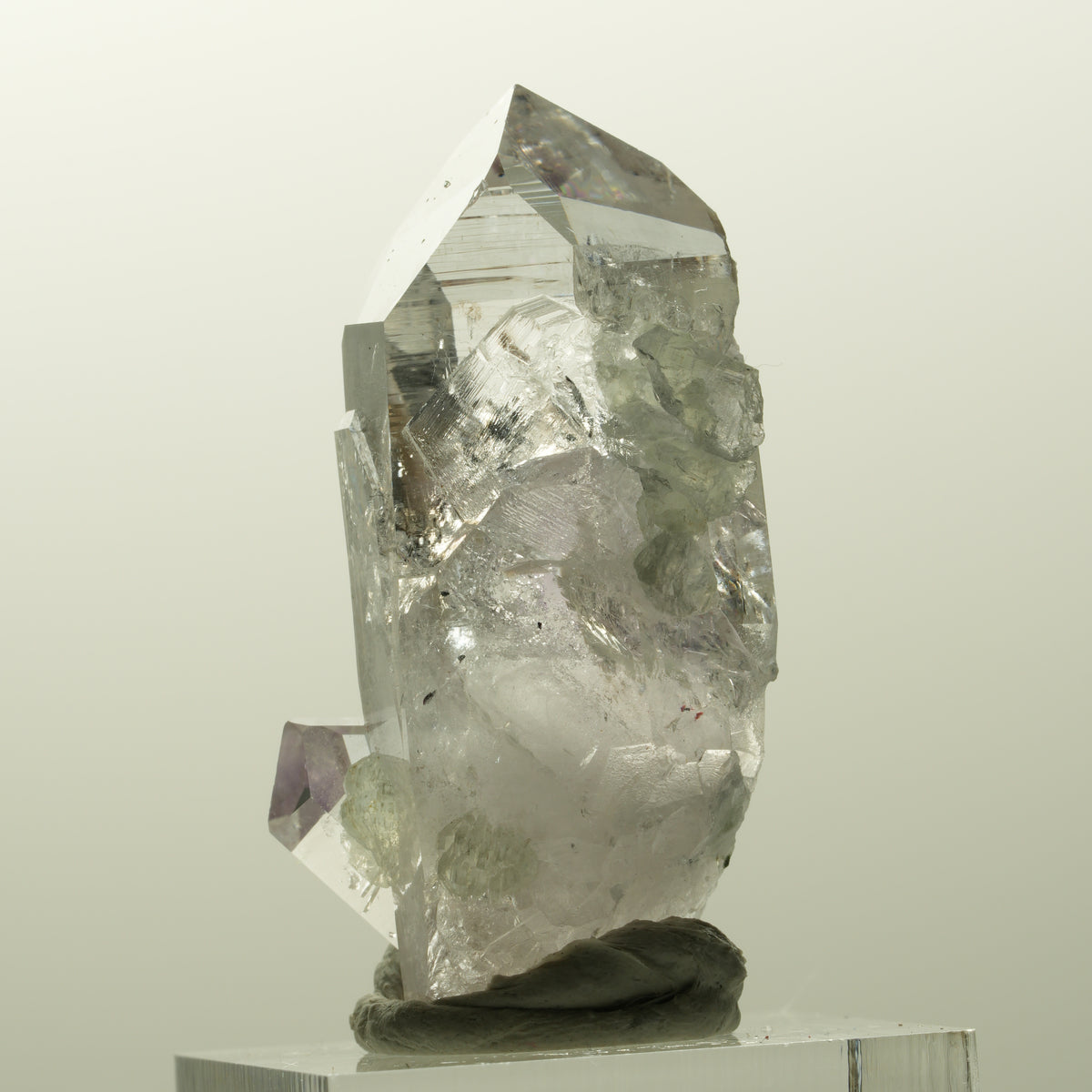Skelett Phantom Amethyst mit Prehnit, Hämatit Streep Mine, Goboboseb, Namibia 44*24*16mm #14852
