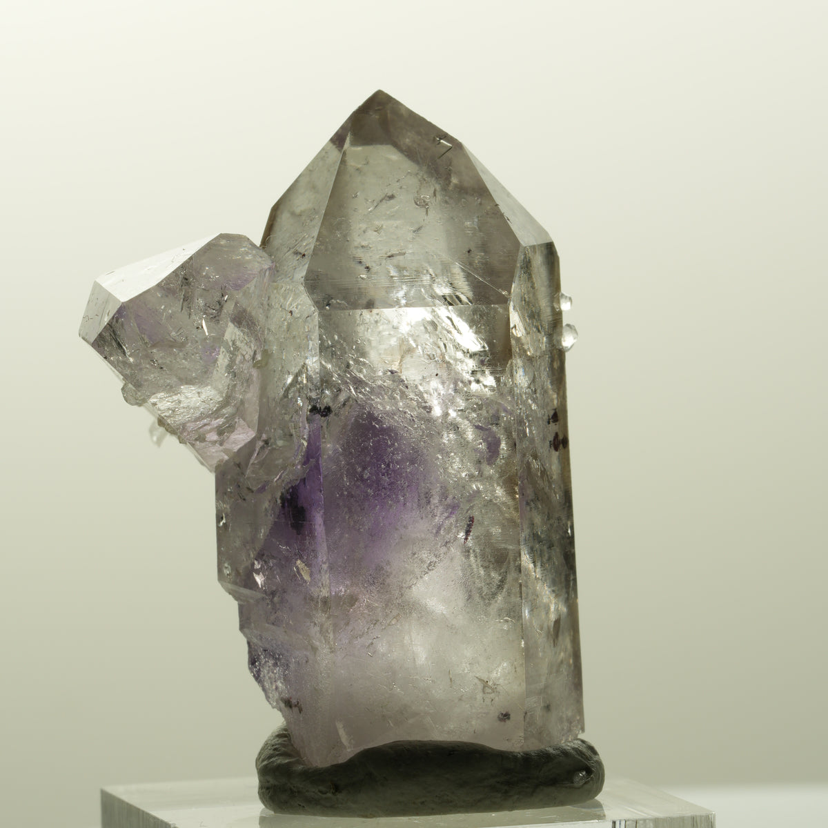 Harlekin Lemurian Phantom Amethyst mit Analcim Streep Mine, Goboboseb, Namibia 42*32*31mm #14853