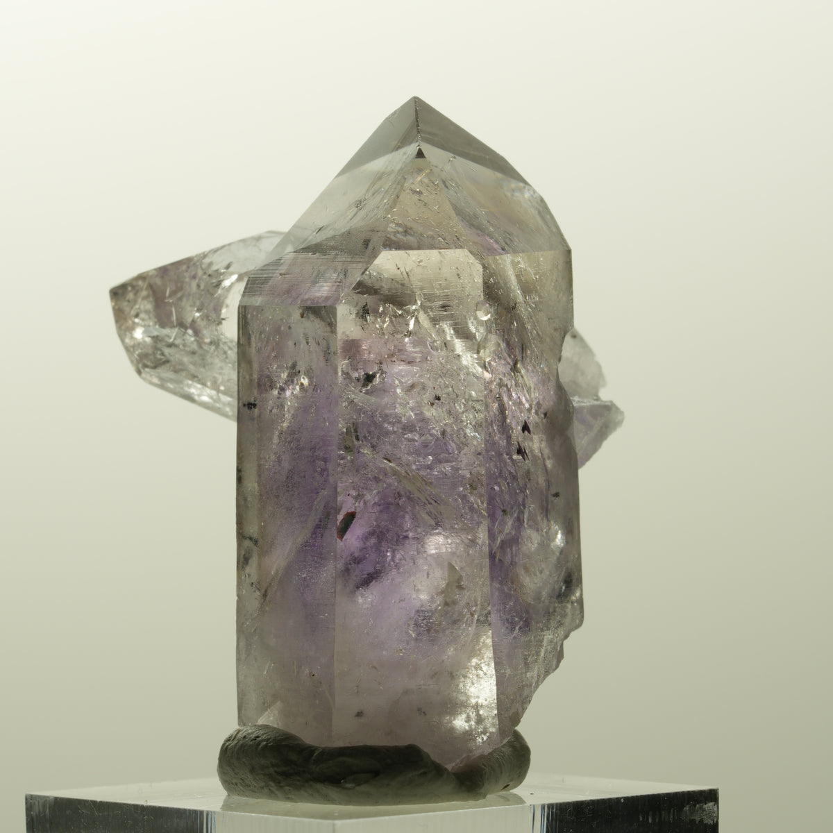 Harlekin Lemurian Phantom Amethyst mit Analcim Streep Mine, Goboboseb, Namibia 42*32*31mm #14853