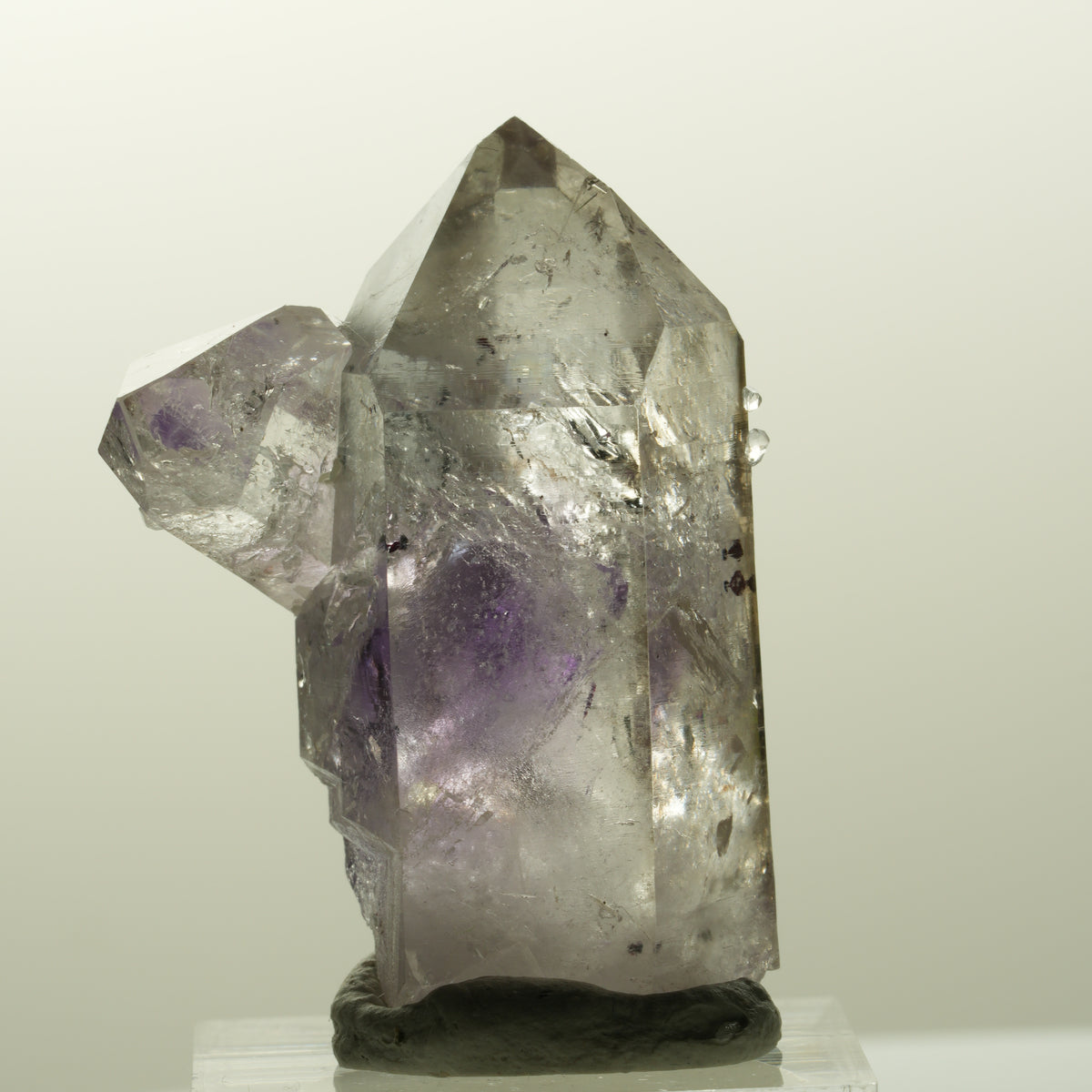 Harlekin Lemurian Phantom Amethyst mit Analcim Streep Mine, Goboboseb, Namibia 42*32*31mm #14853