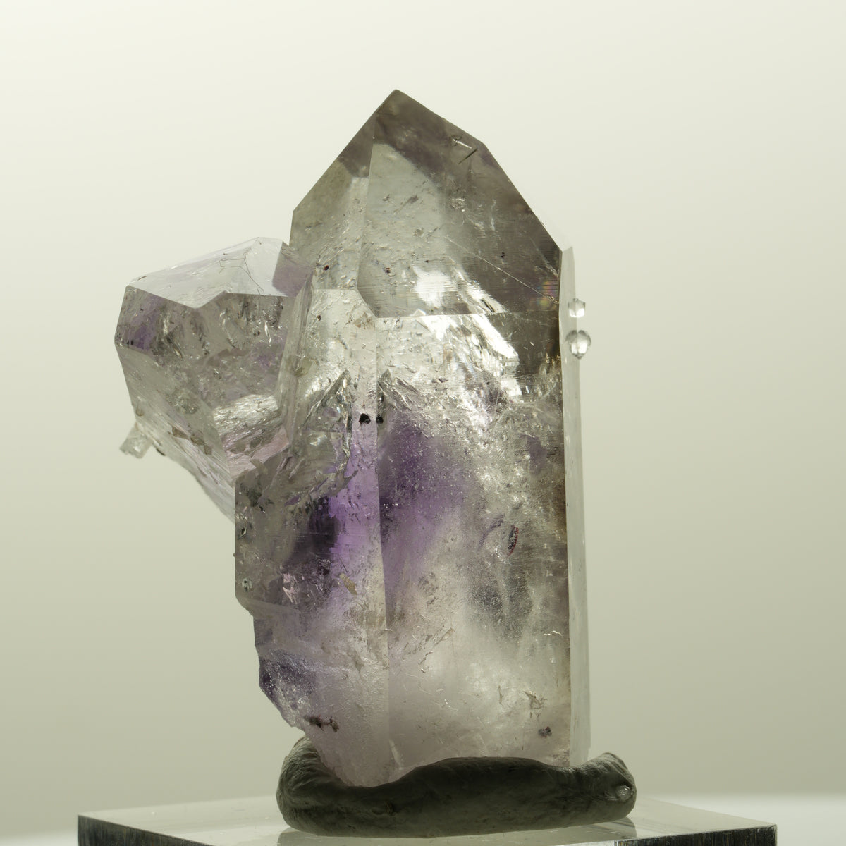 Harlekin Lemurian Phantom Amethyst mit Analcim Streep Mine, Goboboseb, Namibia 42*32*31mm #14853