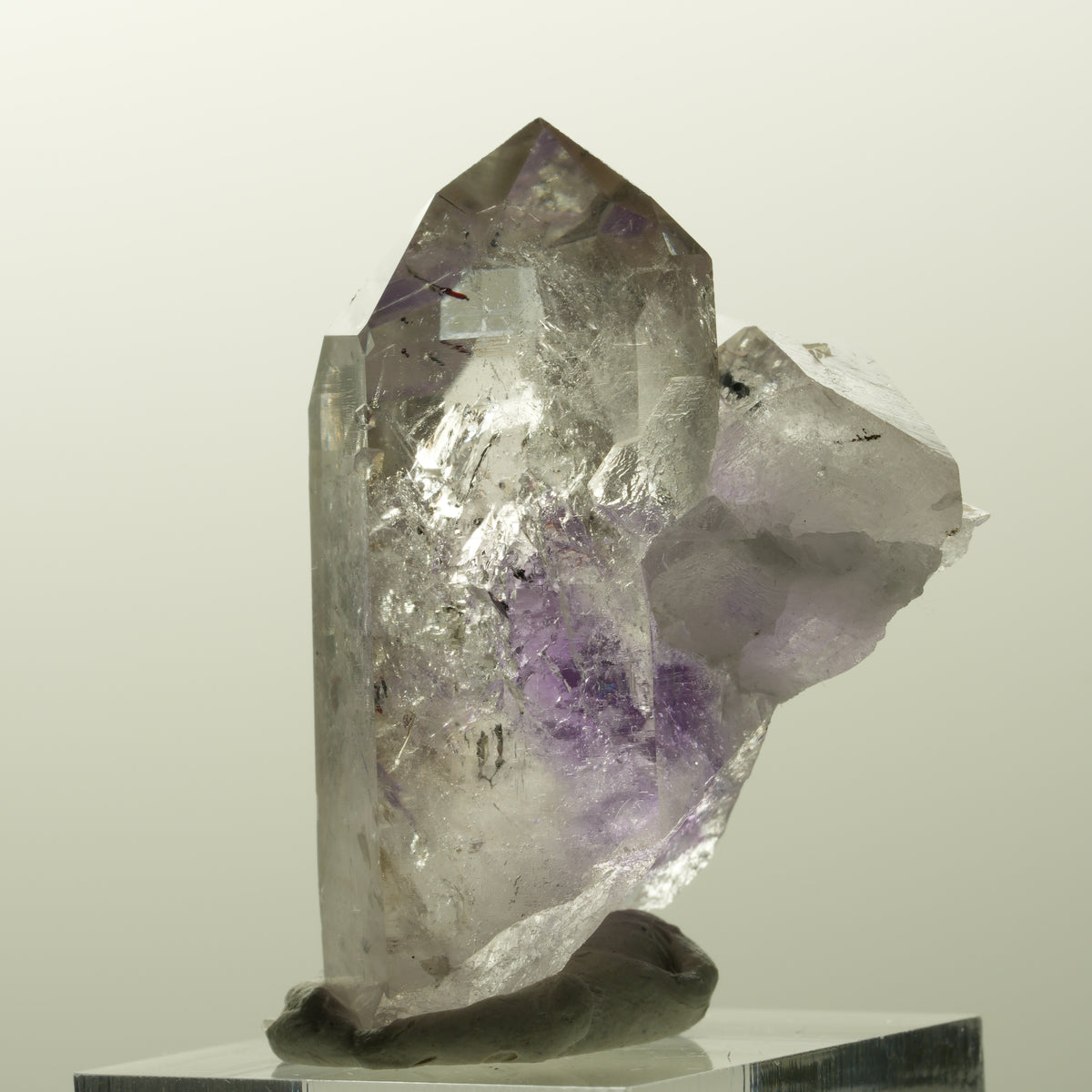 Harlekin Lemurian Phantom Amethyst mit Analcim Streep Mine, Goboboseb, Namibia 42*32*31mm #14853