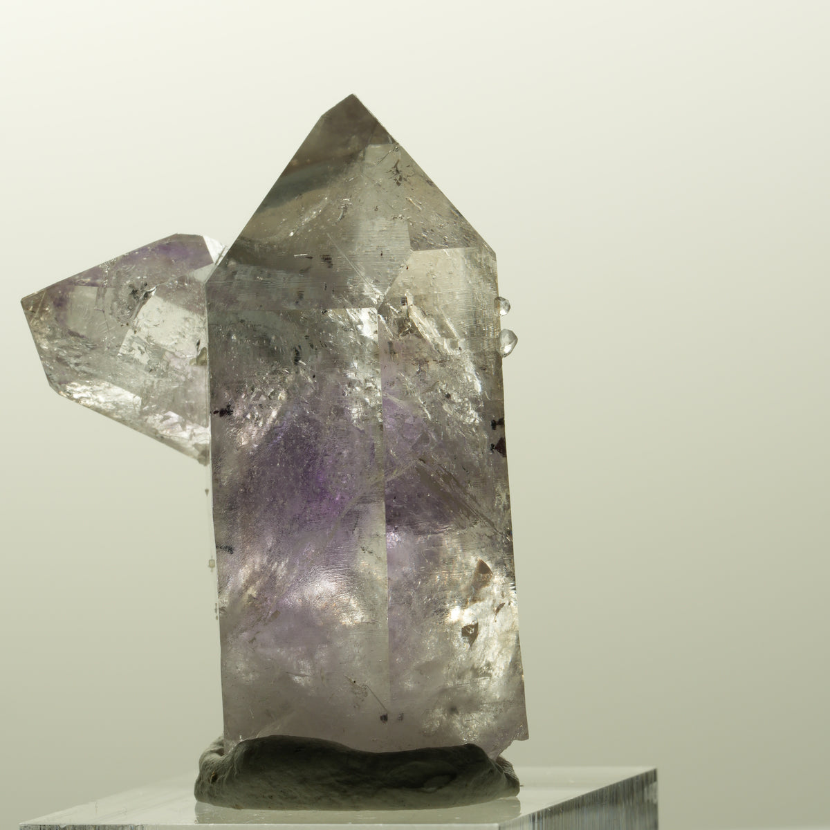 Harlekin Lemurian Phantom Amethyst mit Analcim Streep Mine, Goboboseb, Namibia 42*32*31mm #14853