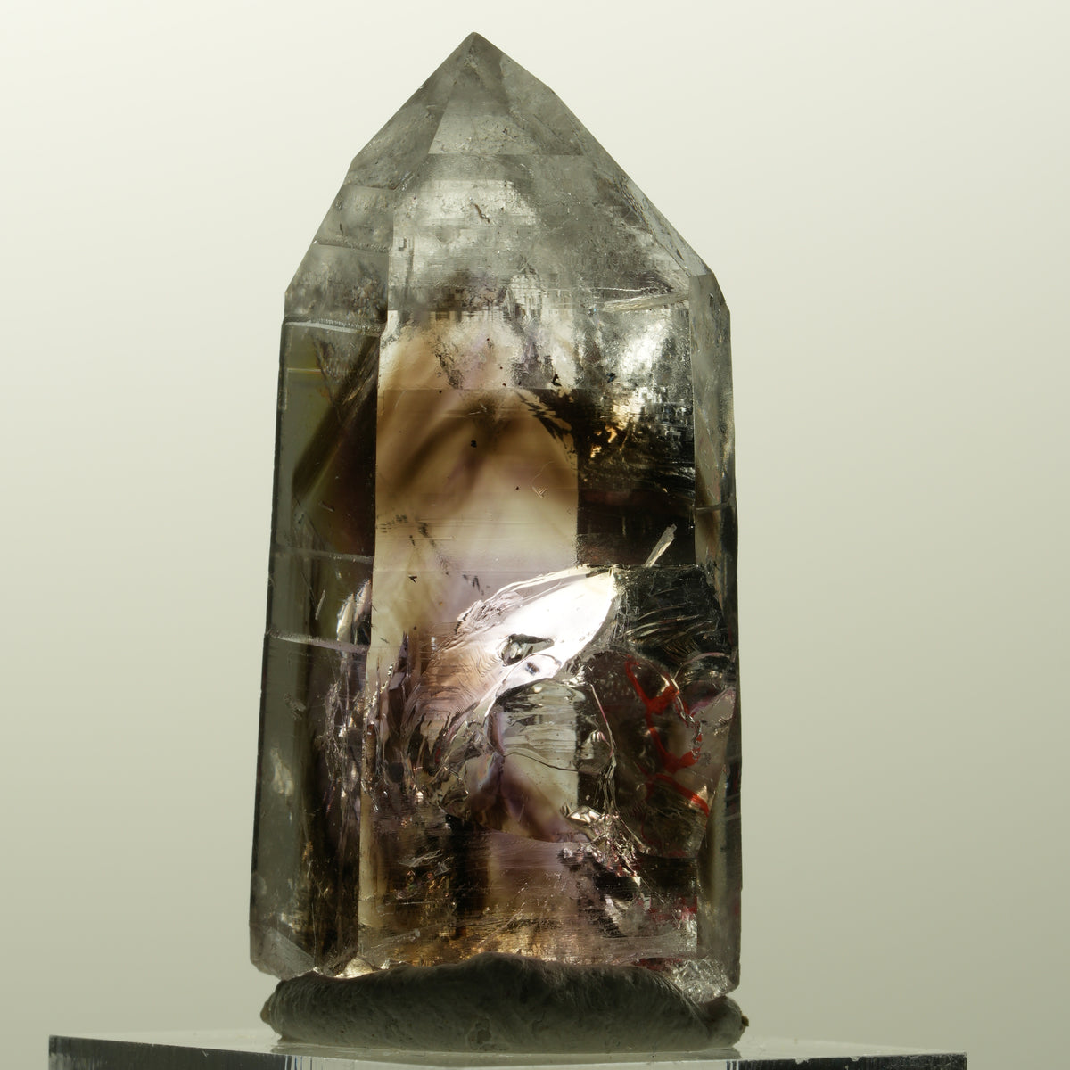 Enhydro Lemurian Phantom Amethyst, Hämatit, 4x Blase Streep Mine Namibia 47*23*20mm #14854