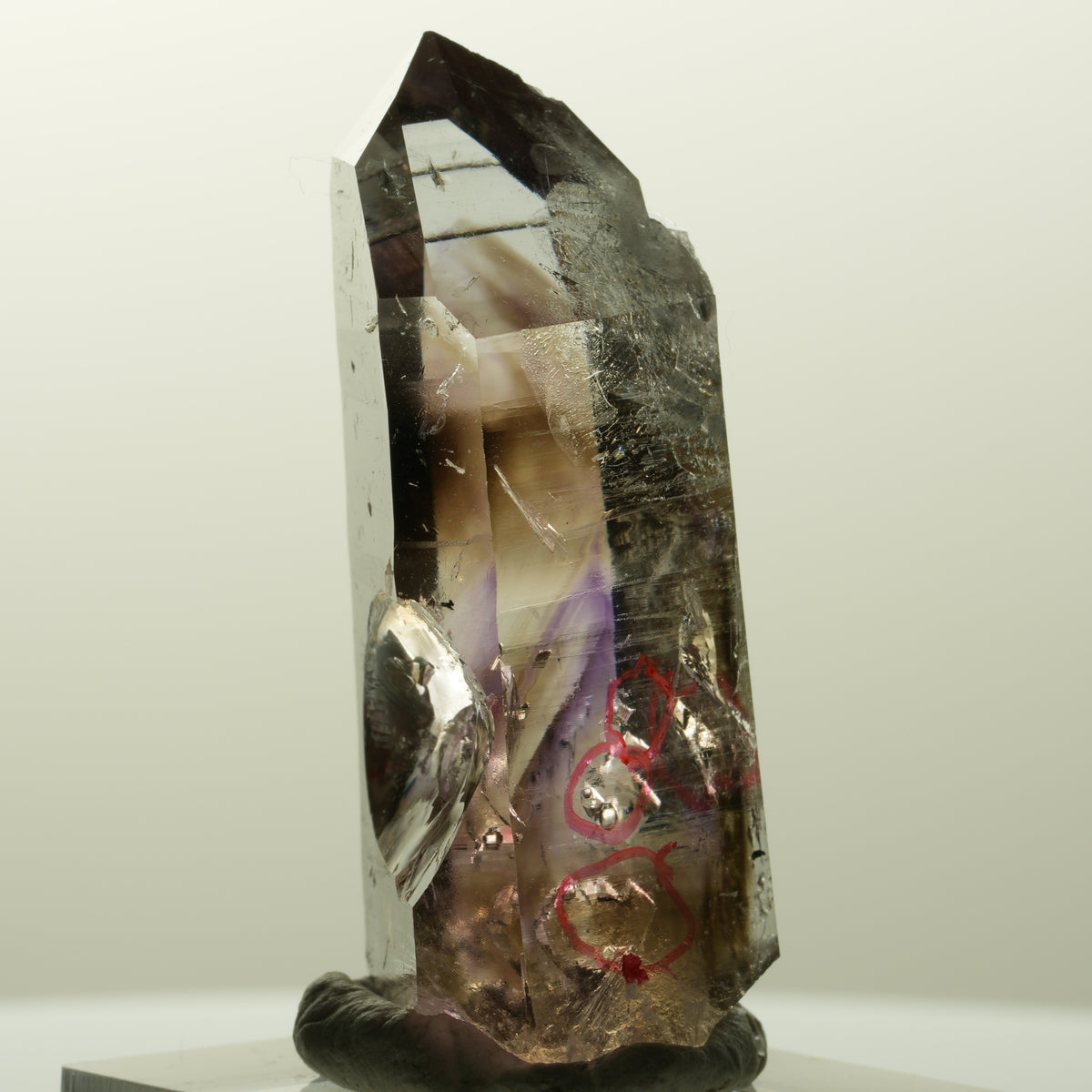 Enhydro Lemurian Phantom Amethyst, Hämatit, 4x Blase Streep Mine Namibia 47*23*20mm #14854