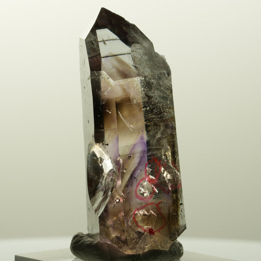 Enhydro Lemurian Phantom Amethyst, Hämatit, 4x Blase Streep Mine Namibia 47*23*20mm #14854