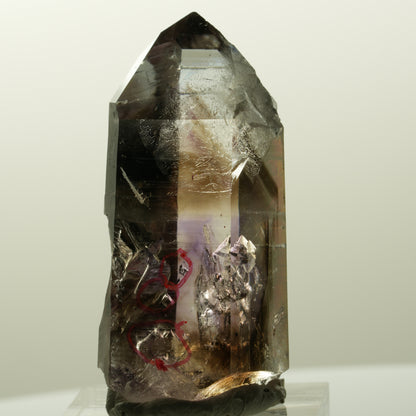 Enhydro Lemurian Phantom Amethyst, Hämatit, 4x Blase Streep Mine Namibia 47*23*20mm #14854