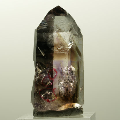 Enhydro Lemurian Phantom Amethyst, Hämatit, 4x Blase Streep Mine Namibia 47*23*20mm #14854