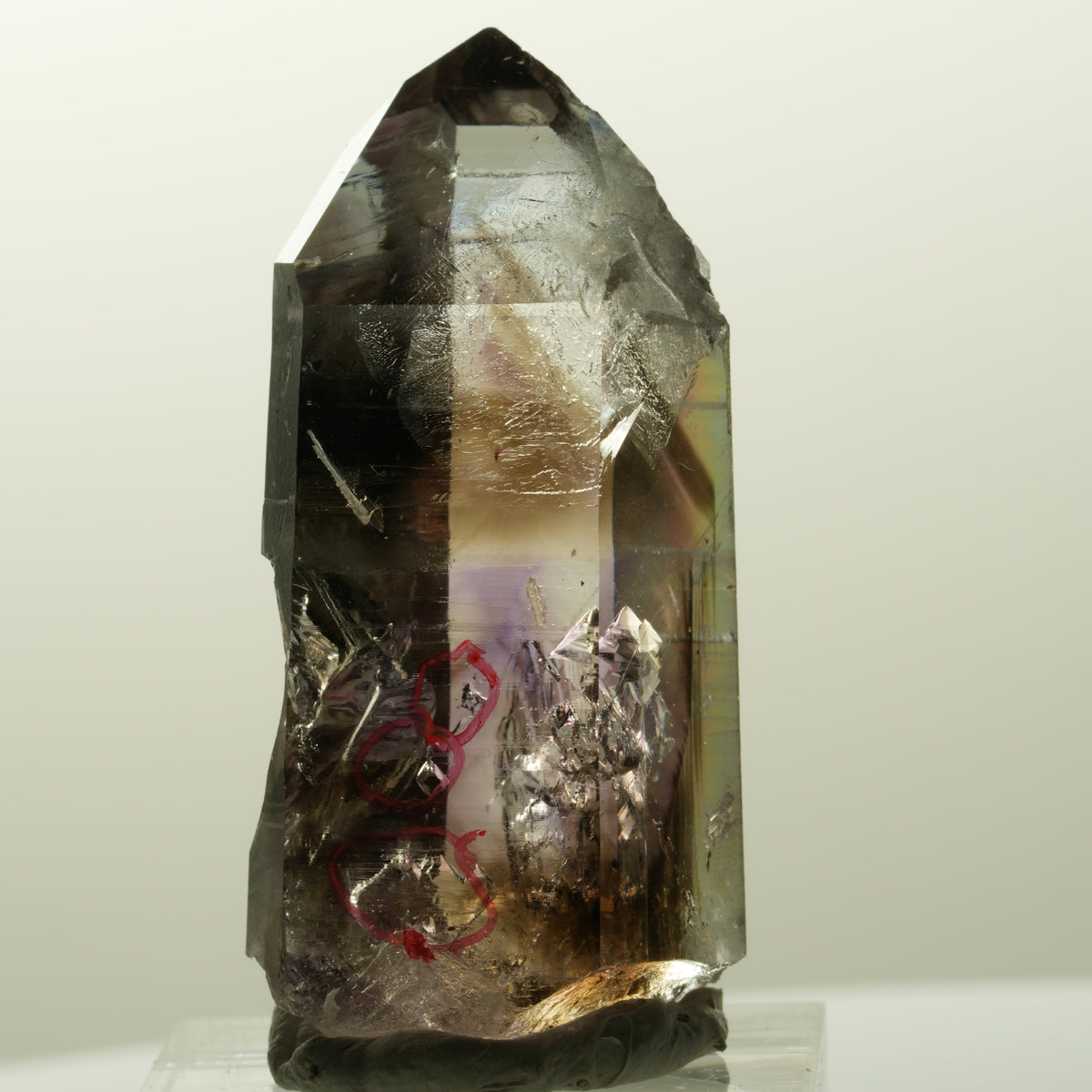 Enhydro Lemurian Phantom Amethyst, Hämatit, 4x Blase Streep Mine Namibia 47*23*20mm #14854