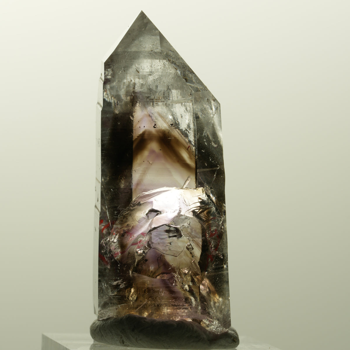 Enhydro Lemurian Phantom Amethyst, Hämatit, 4x Blase Streep Mine Namibia 47*23*20mm #14854