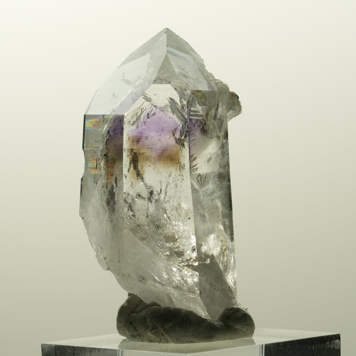 Klare Lemurian Phantom Amethyst Spitze Streep Mine Goboboseb, Namibia 45*24*17mm #14855