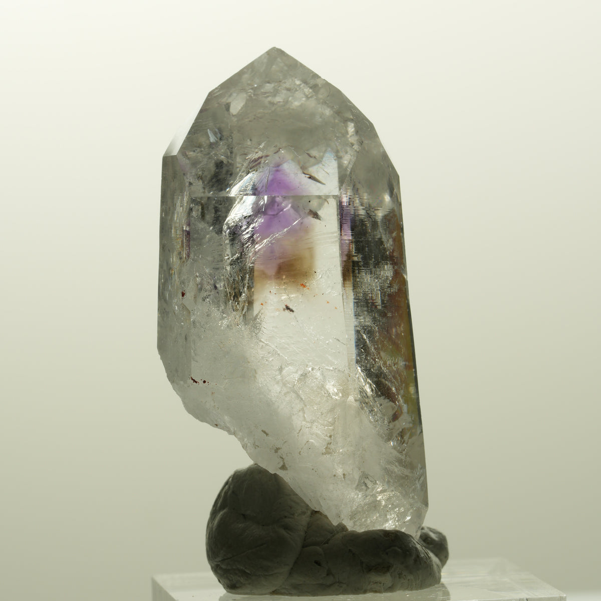 Klare Lemurian Phantom Amethyst Spitze Streep Mine Goboboseb, Namibia 45*24*17mm #14855