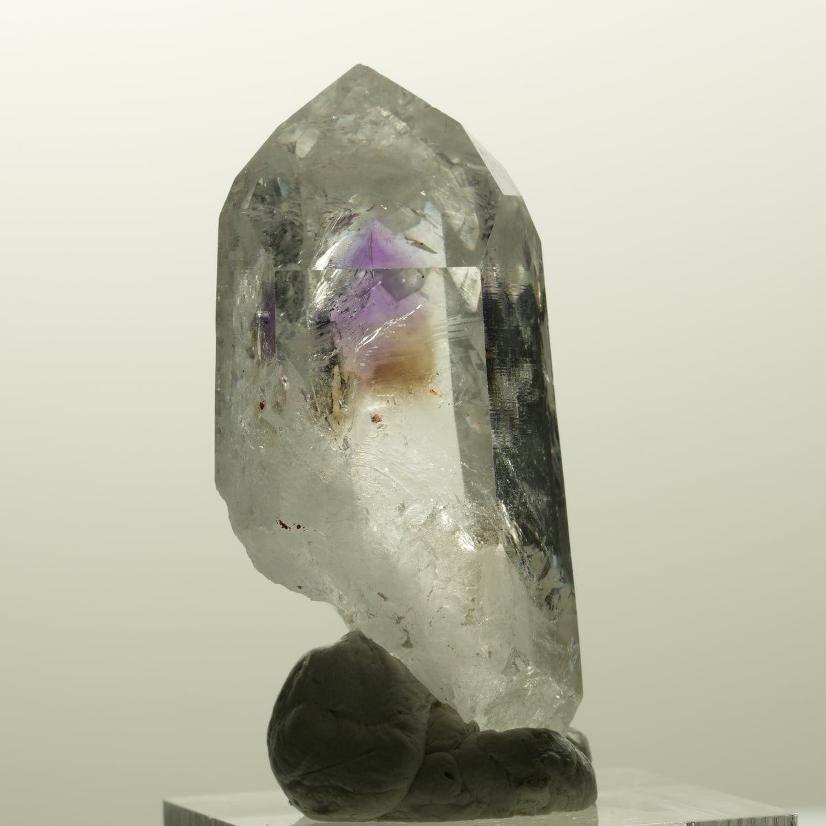 Klare Lemurian Phantom Amethyst Spitze Streep Mine Goboboseb, Namibia 45*24*17mm #14855