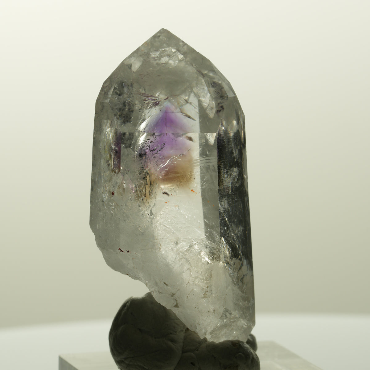 Klare Lemurian Phantom Amethyst Spitze Streep Mine Goboboseb, Namibia 45*24*17mm #14855