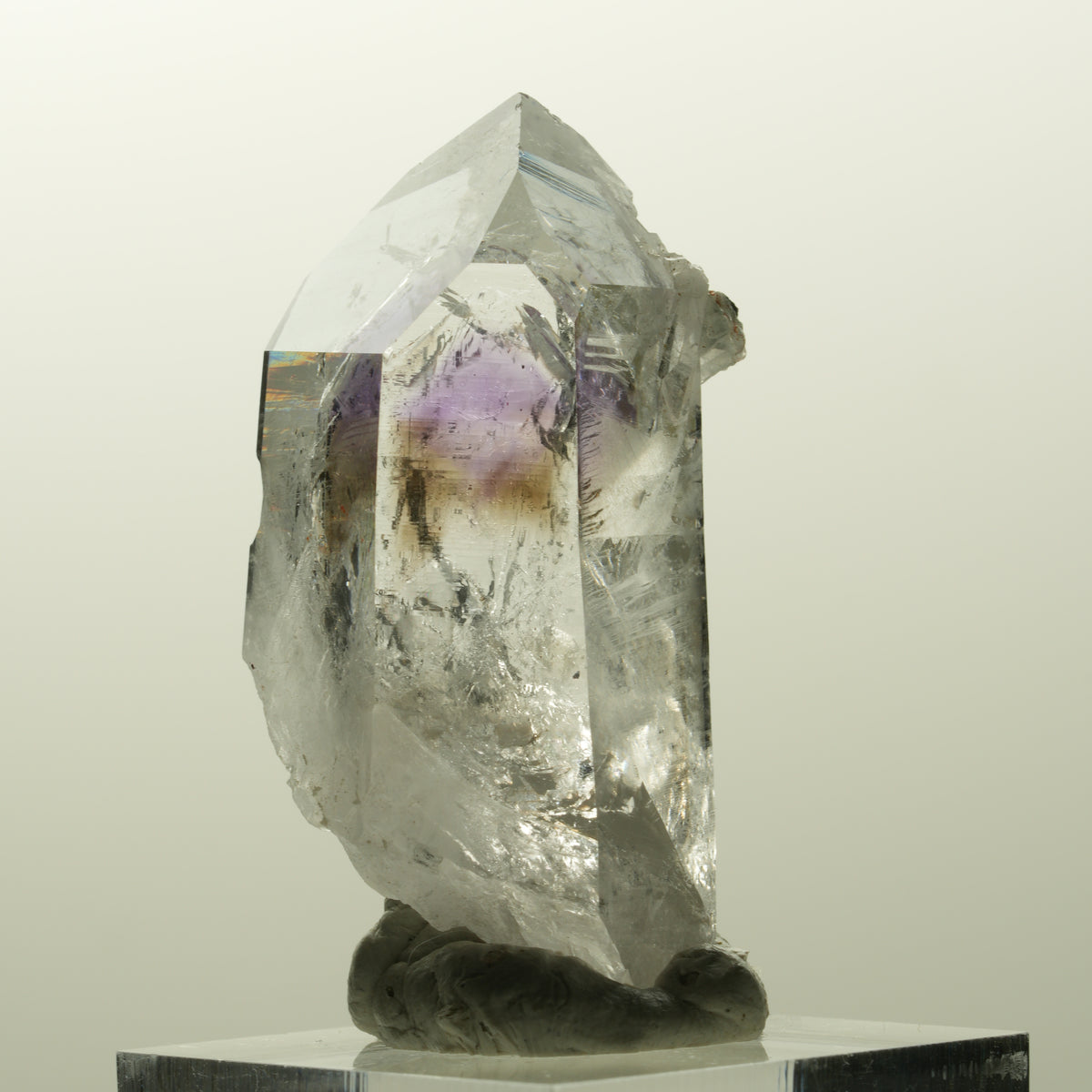 Klare Lemurian Phantom Amethyst Spitze Streep Mine Goboboseb, Namibia 45*24*17mm #14855