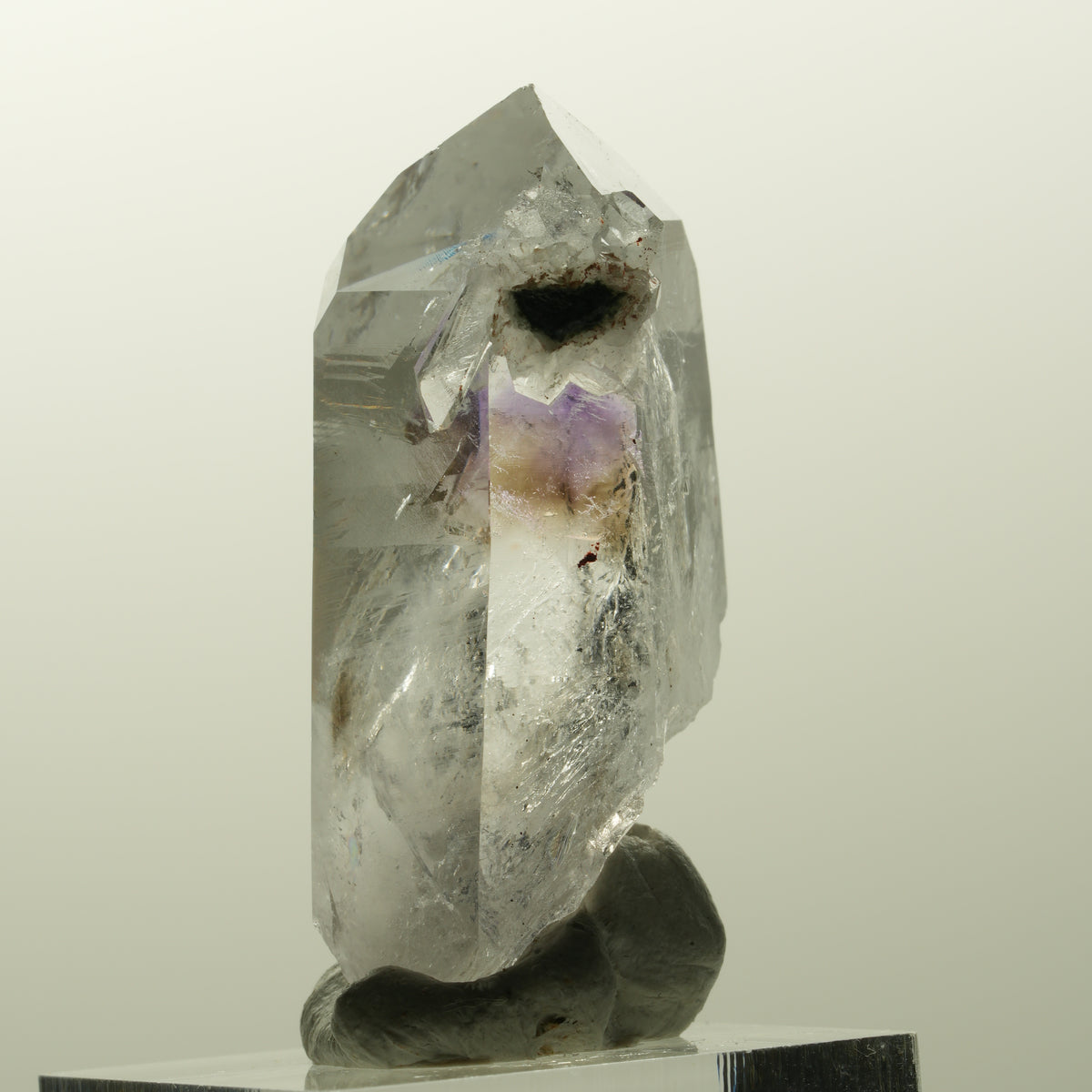 Klare Lemurian Phantom Amethyst Spitze Streep Mine Goboboseb, Namibia 45*24*17mm #14855