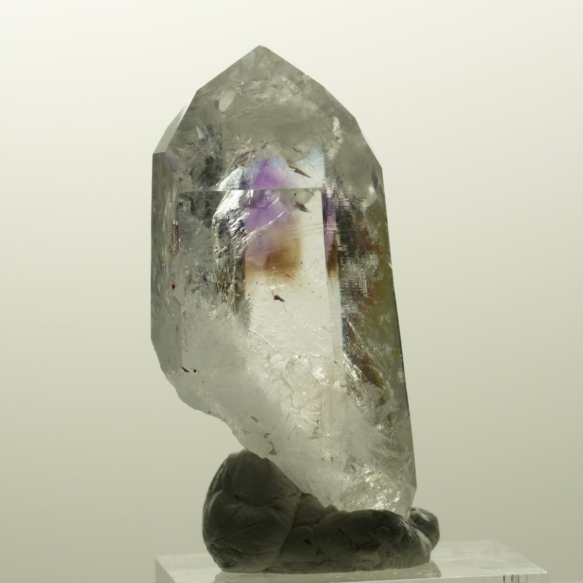 Klare Lemurian Phantom Amethyst Spitze Streep Mine Goboboseb, Namibia 45*24*17mm #14855