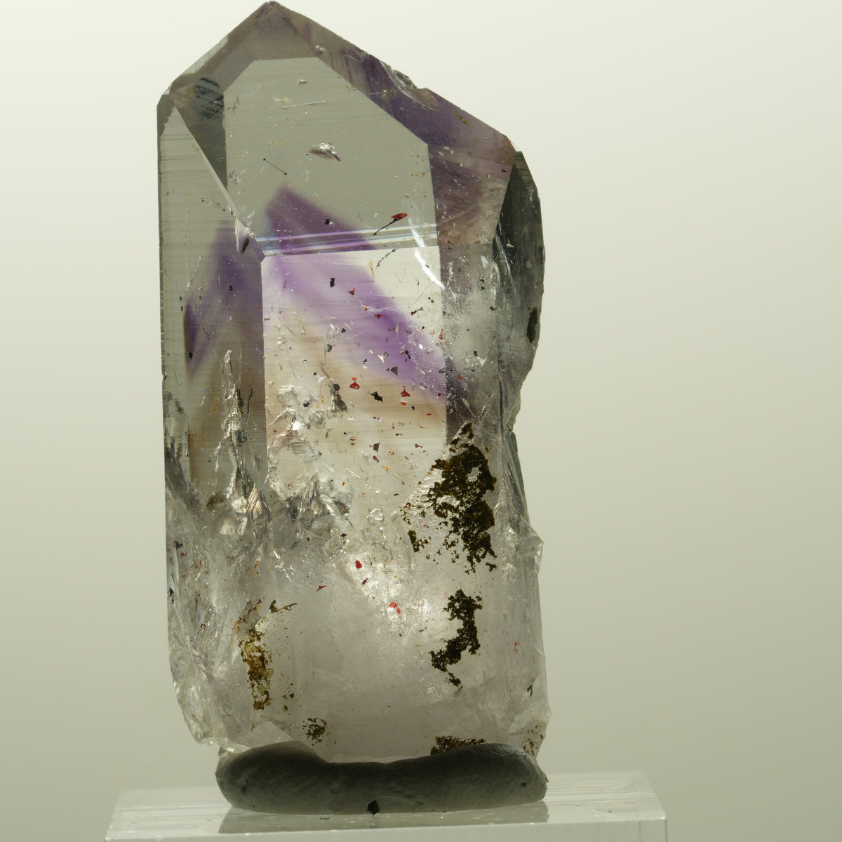 Harlekin Lemurian Phantom Amethyst Spitze Streep Mine, Goboboseb, Namibia 45*22*17mm #14858