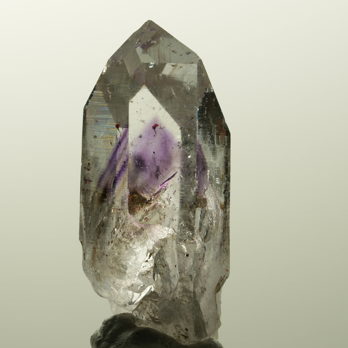 Harlekin Lemurian Phantom Amethyst Spitze Streep Mine, Goboboseb, Namibia 45*22*17mm #14858