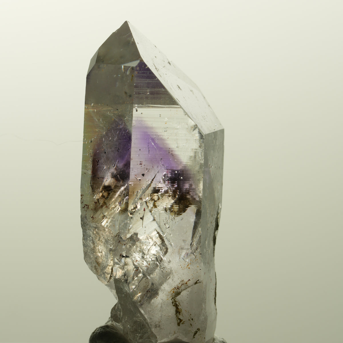 Harlekin Lemurian Phantom Amethyst Spitze Streep Mine, Goboboseb, Namibia 45*22*17mm #14858