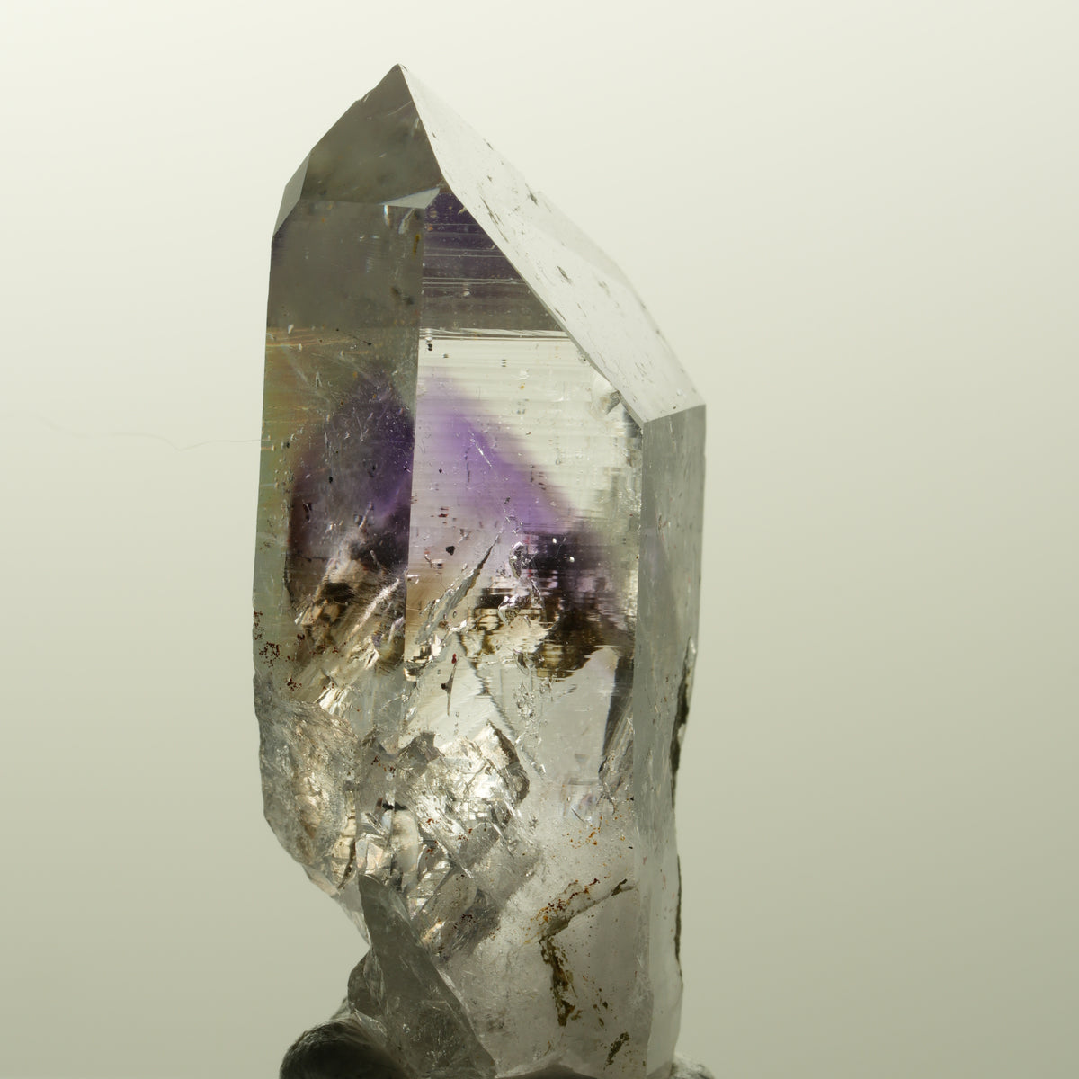 Harlekin Lemurian Phantom Amethyst Spitze Streep Mine, Goboboseb, Namibia 45*22*17mm #14858