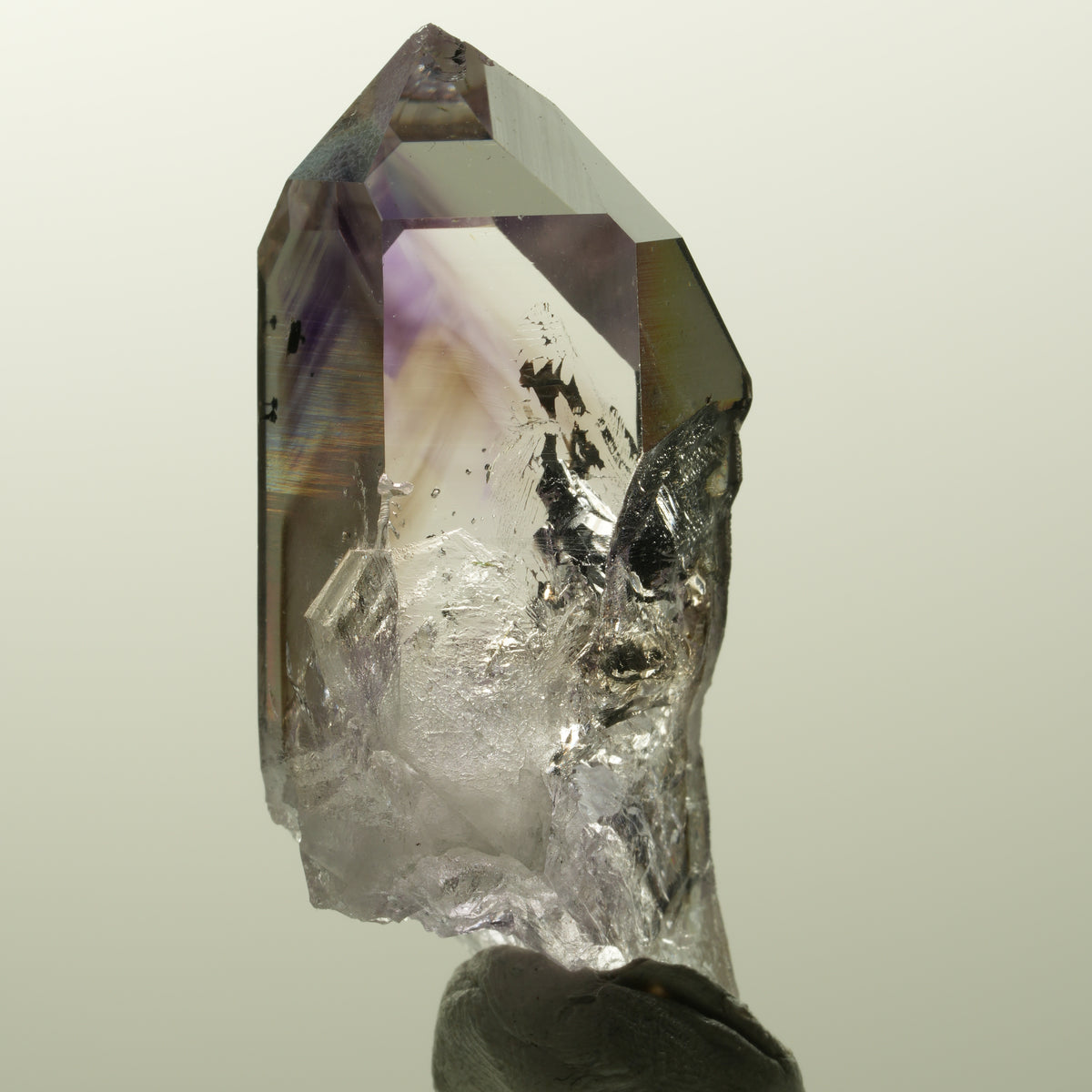 Harlekin Lemurian Phantom Amethyst Spitze Streep Mine, Goboboseb, Namibia 49*21*18mm #14859