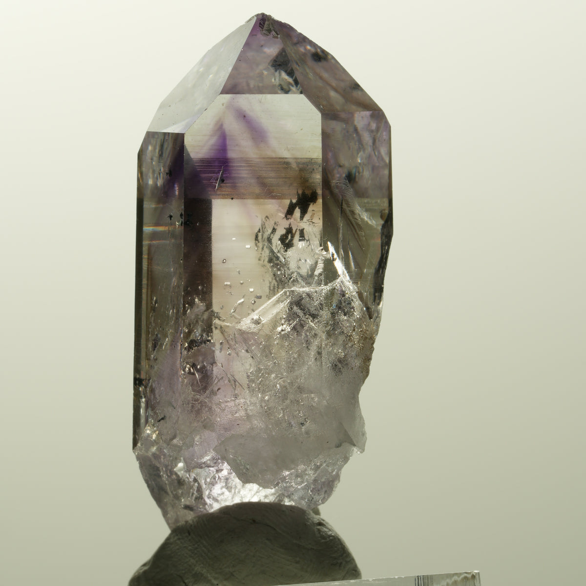 Harlekin Lemurian Phantom Amethyst Spitze Streep Mine, Goboboseb, Namibia 49*21*18mm #14859