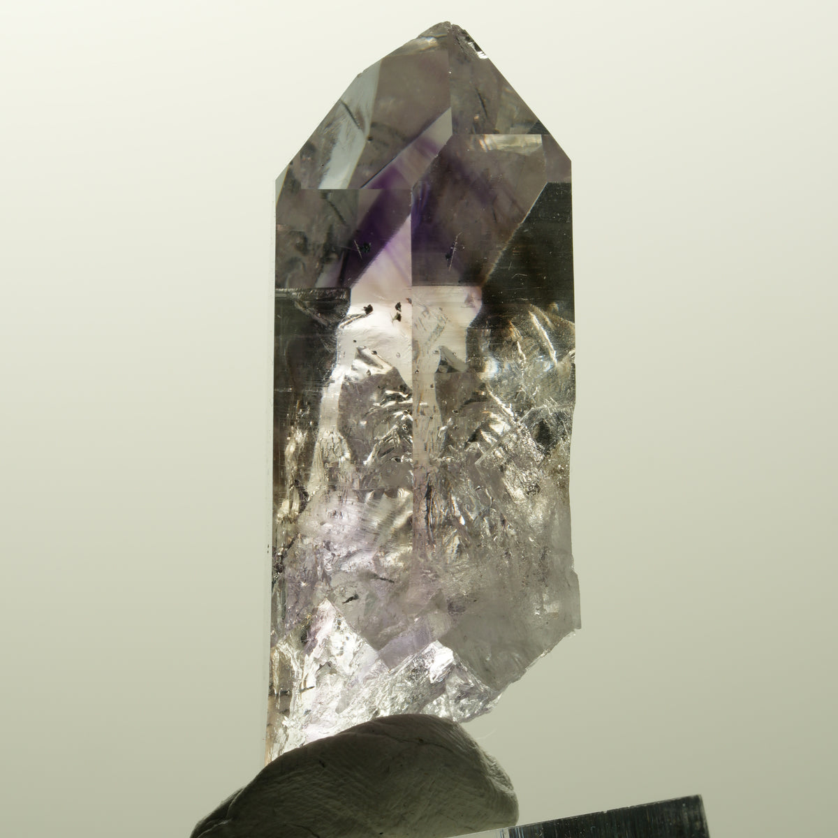 Harlekin Lemurian Phantom Amethyst Spitze Streep Mine, Goboboseb, Namibia 49*21*18mm #14859