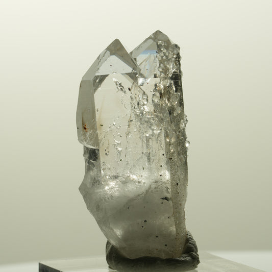 Lemurian Phantom Rauchquarz mit Analcim, Hämatit Streep Mine Goboboseb, Namibia 40*18*14mm #14860