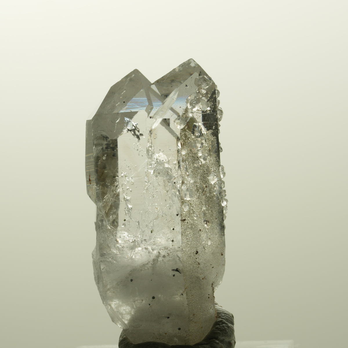 Lemurian Phantom Rauchquarz mit Analcim, Hämatit Streep Mine Goboboseb, Namibia 40*18*14mm #14860