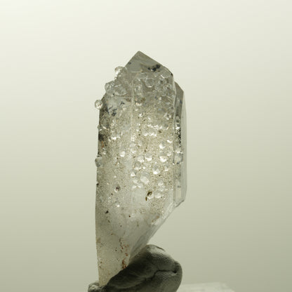 Lemurian Phantom Rauchquarz mit Analcim, Hämatit Streep Mine Goboboseb, Namibia 40*18*14mm #14860