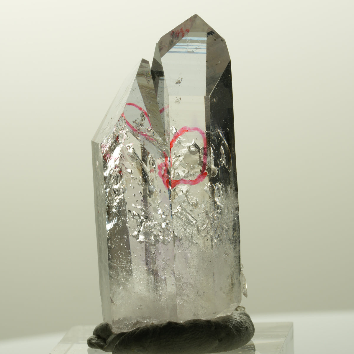 Enhydro Lemurian Phantom Amethyst Spitze, 2x Blase Streep Mine, Namibia 43*20*14mm #14863