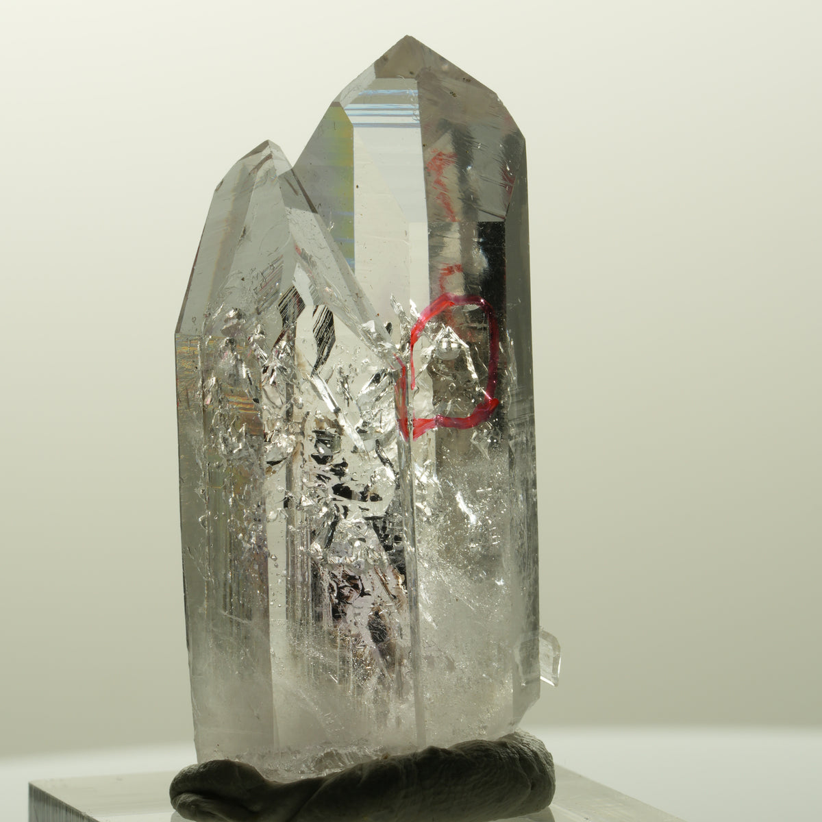 Enhydro Lemurian Phantom Amethyst Spitze, 2x Blase Streep Mine, Namibia 43*20*14mm #14863