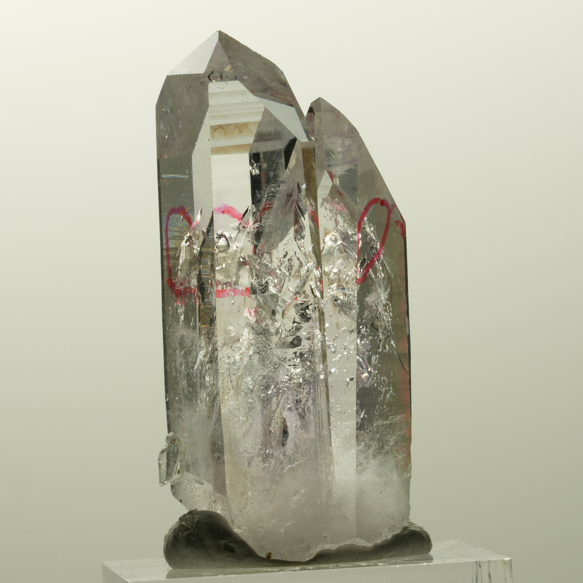 Enhydro Lemurian Phantom Amethyst Spitze, 2x Blase Streep Mine, Namibia 43*20*14mm #14863