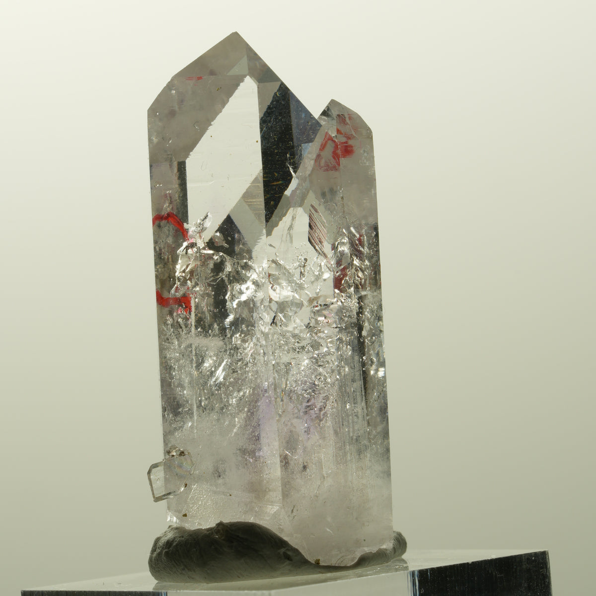 Enhydro Lemurian Phantom Amethyst Spitze, 2x Blase Streep Mine, Namibia 43*20*14mm #14863