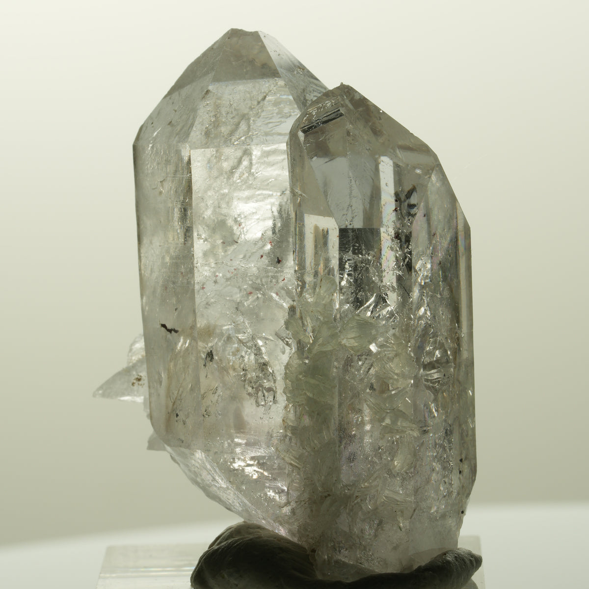 Harlekin Skelett Phantom Amethyst mit Prehnit Streep Mine, Goboboseb, Namibia 43*32*22mm #14864