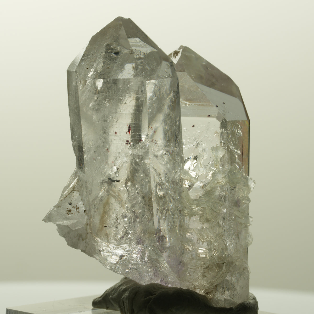 Harlekin Skelett Phantom Amethyst mit Prehnit Streep Mine, Goboboseb, Namibia 43*32*22mm #14864