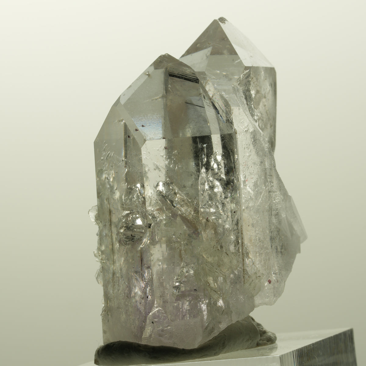 Harlekin Skelett Phantom Amethyst mit Prehnit Streep Mine, Goboboseb, Namibia 43*32*22mm #14864