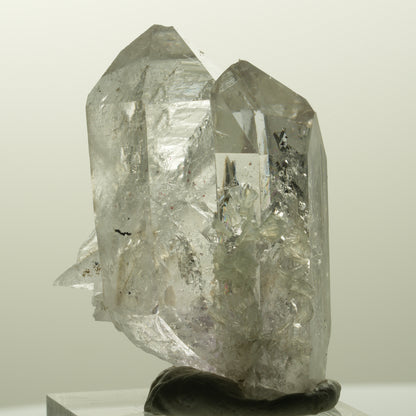 Harlekin Skelett Phantom Amethyst mit Prehnit Streep Mine, Goboboseb, Namibia 43*32*22mm #14864