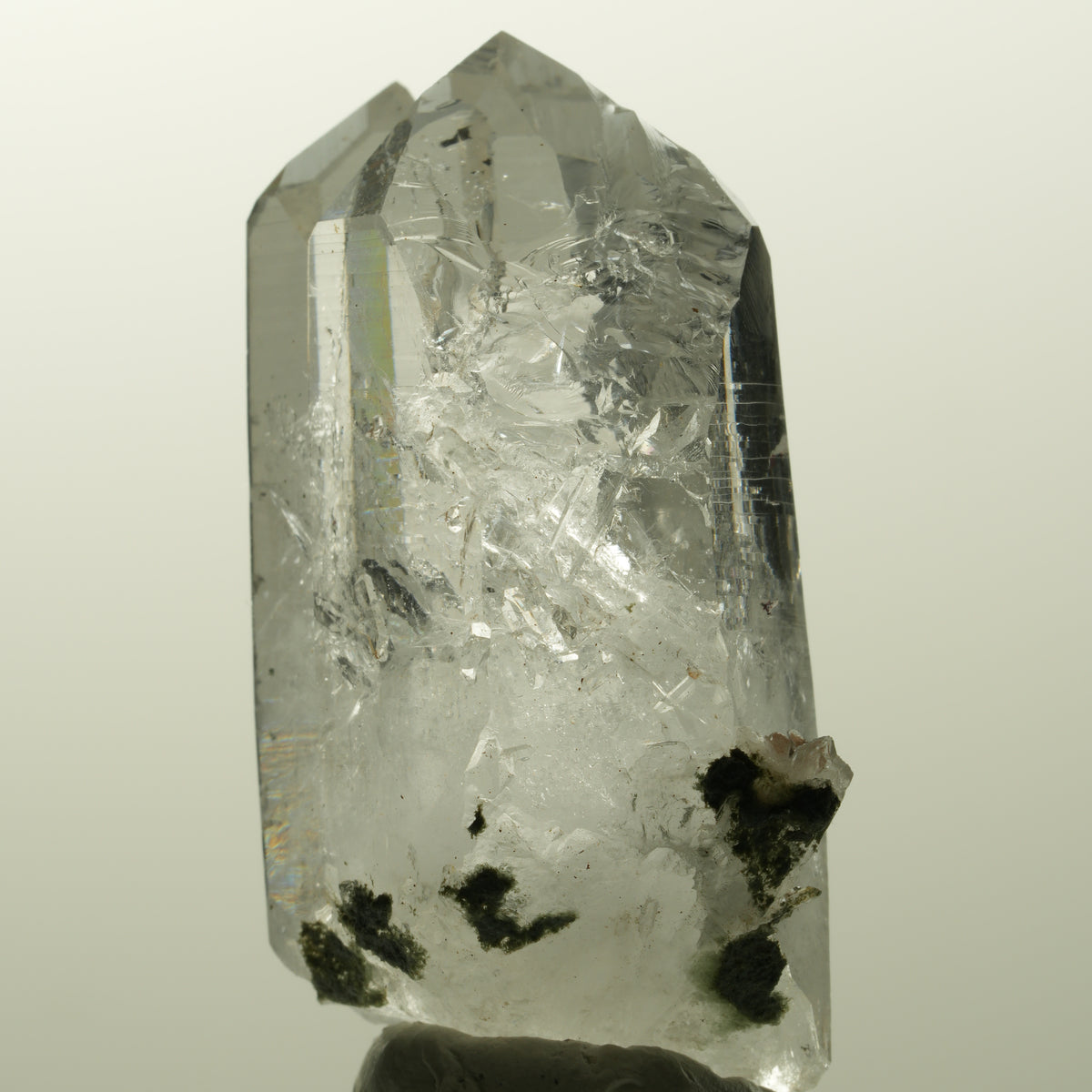 Harlekin Skelett Phantom Rauchquarz Spitze Streep Mine, Goboboseb, Namibia 48*28*18mm #14865
