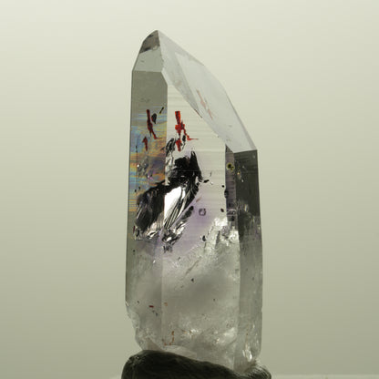 Harlekin Lemurian Phantom Amethyst mit Analcim Streep Mine, Goboboseb, Namibia 36*13*13mm #14867