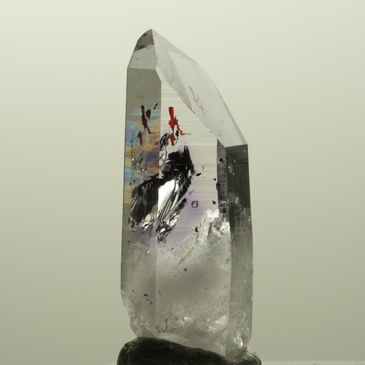 Harlekin Lemurian Phantom Amethyst mit Analcim Streep Mine, Goboboseb, Namibia 36*13*13mm #14867