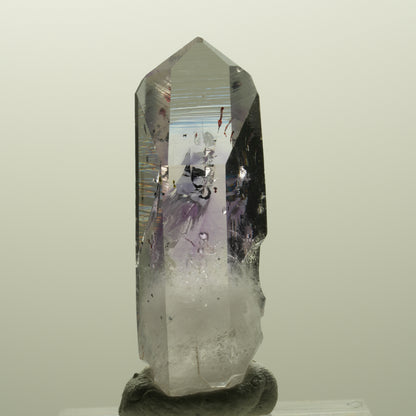 Harlekin Lemurian Phantom Amethyst mit Analcim Streep Mine, Goboboseb, Namibia 36*13*13mm #14867