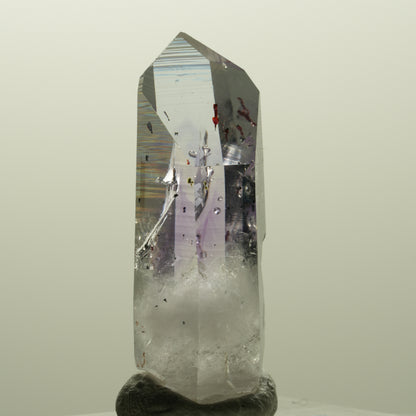 Harlekin Lemurian Phantom Amethyst mit Analcim Streep Mine, Goboboseb, Namibia 36*13*13mm #14867