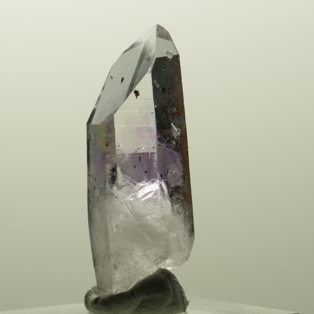 Harlekin Lemurian Phantom Amethyst mit Analcim Streep Mine, Goboboseb, Namibia 36*13*13mm #14867