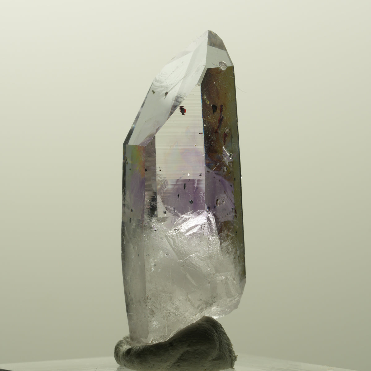 Harlekin Lemurian Phantom Amethyst mit Analcim Streep Mine, Goboboseb, Namibia 36*13*13mm #14867