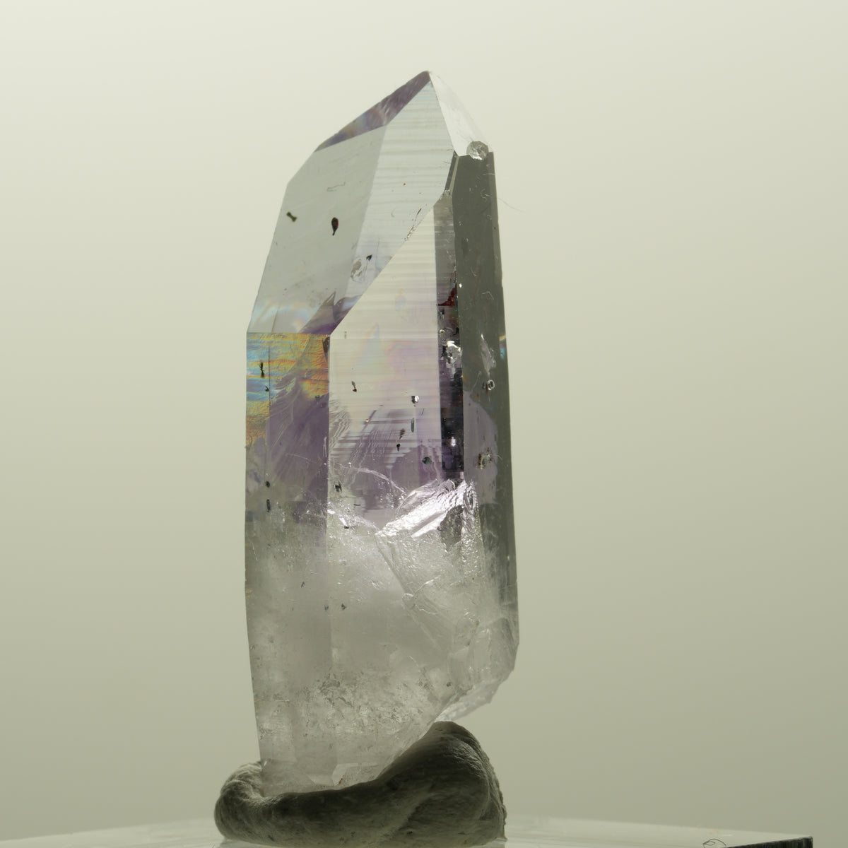 Harlekin Lemurian Phantom Amethyst mit Analcim Streep Mine, Goboboseb, Namibia 36*13*13mm #14867