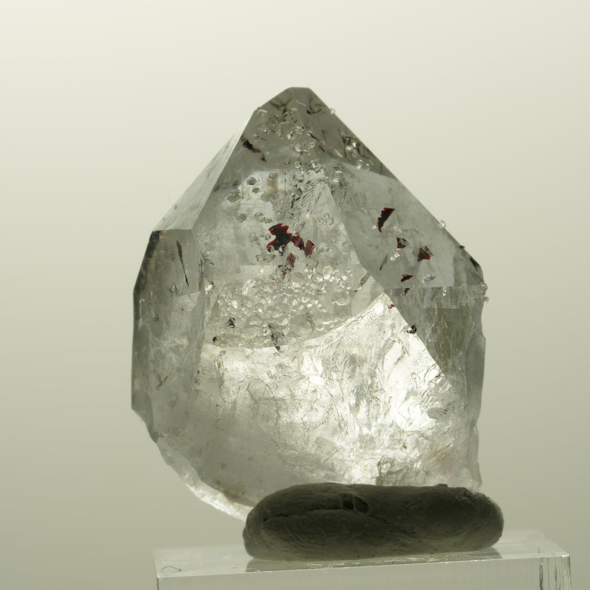 Harlekin Skelett Phantom Amethyst mit Analcim, Epidot Streep Mine, Namibia 36*28*24mm #14869