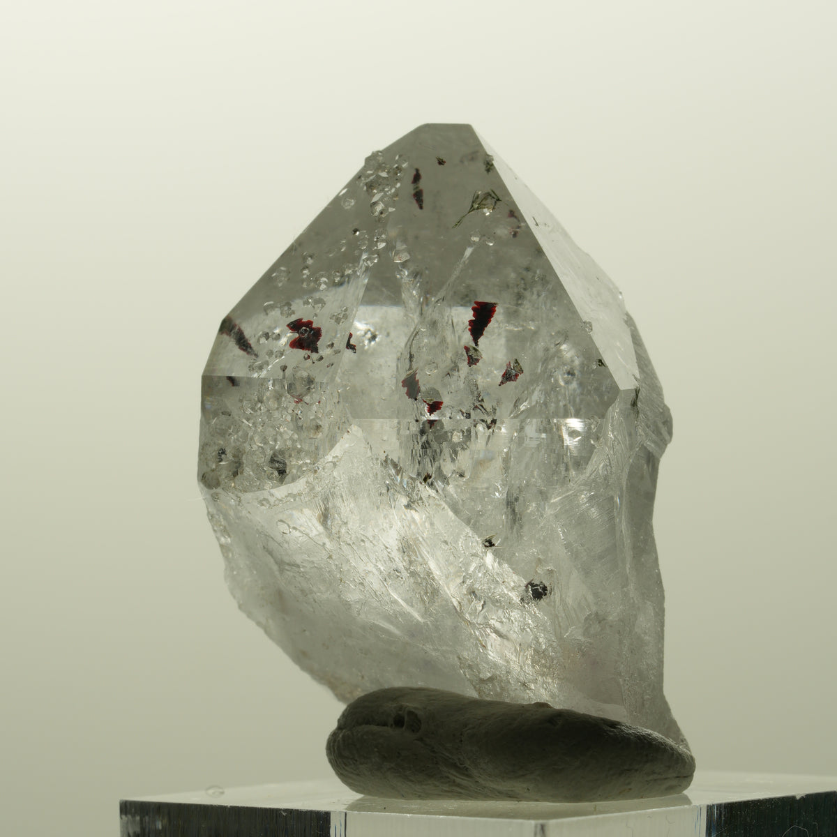 Harlekin Skelett Phantom Amethyst mit Analcim, Epidot Streep Mine, Namibia 36*28*24mm #14869